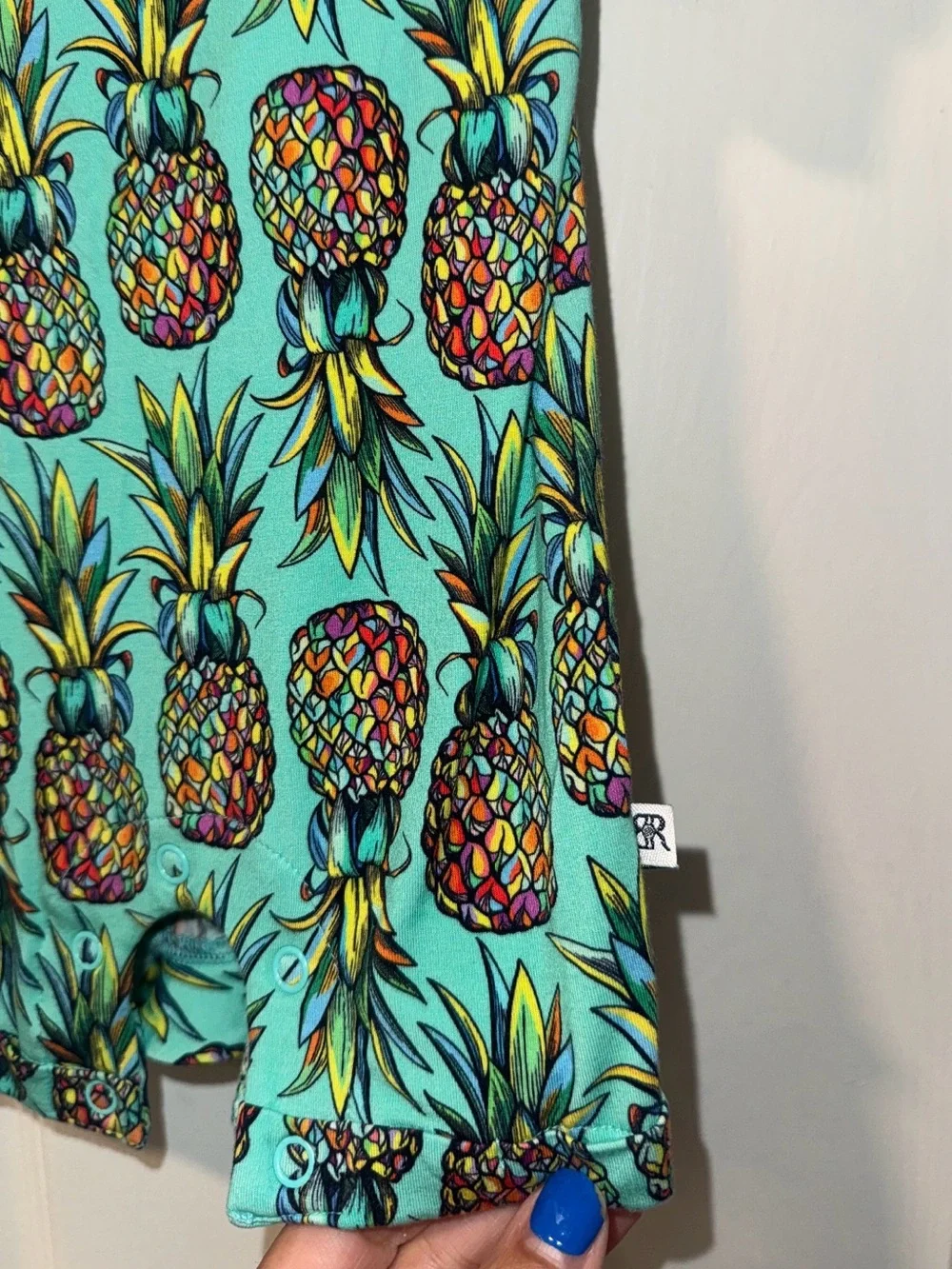 Bums & Roses Tropical Pineapple Bamboo Shortie Romper Size 0/3M